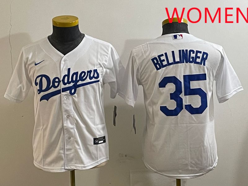 Women Los Angeles Dodgers 35 Bellinger White Game 2025 Nike MLB Jersey style 3